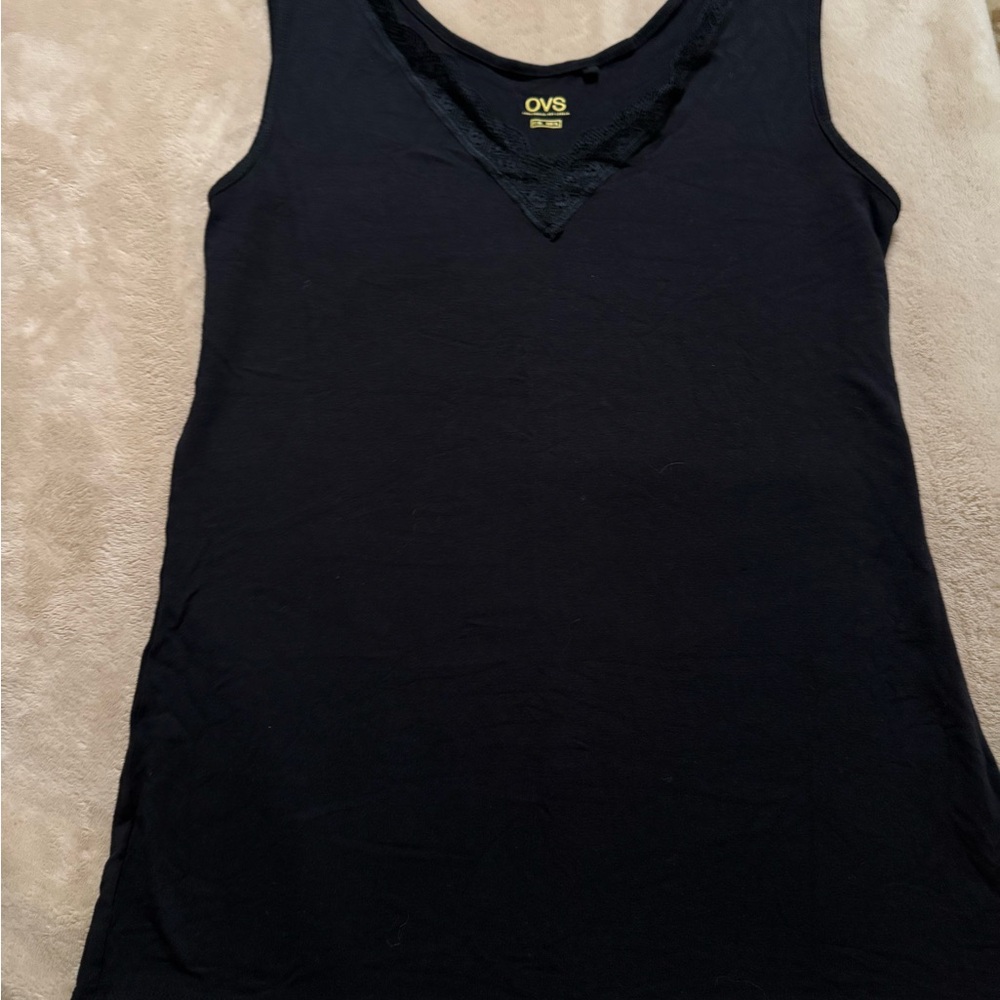 OVS Black V-Neck Tank Top